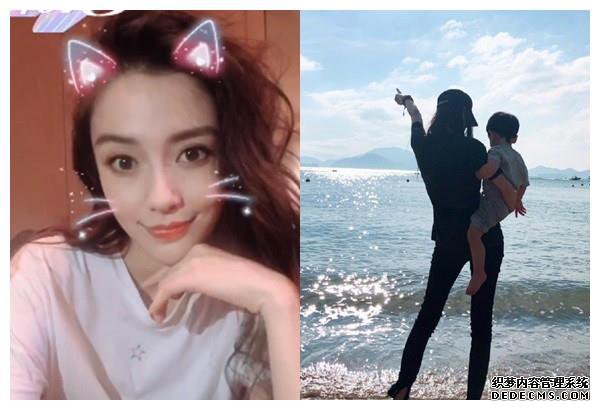 Angelababy自拍,小海绵一句话逗她开心